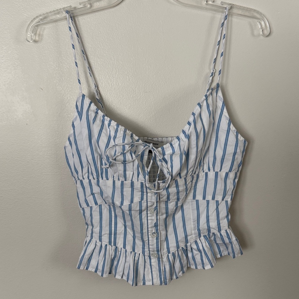 NWOT American Eagle Blue and White Striped Women's Tank Size Medium